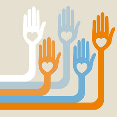 Hand design with copy space vector.