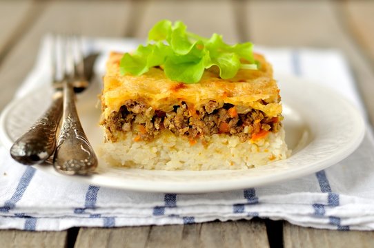 Rice And Minced Meat Bake