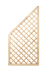 Wooden lattice fence panel isolated with clipping path