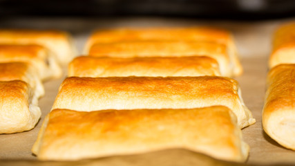Homemade rolls with chocolate
