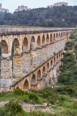 Obraz premium Roman Aqueduct Pont del Diable in Tarragona, Spain