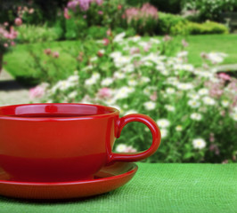 cup of tea on natural background
