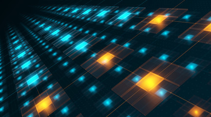 Obraz premium Hitech networks with overheat cores