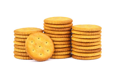 Crackers isolated on white background
