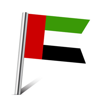 United Arab Emirates Flag Map Pin