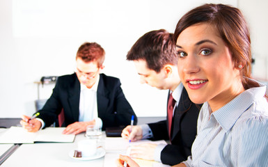 Young woman in business meeting