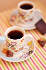 Two small cups of coffee