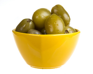 Pickled tomatoes isolated on the white background