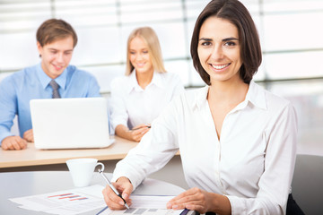 Fototapeta premium Business woman at office