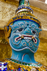 bearing a Greengiant pagoda in Wat Phra Kaew of thailand