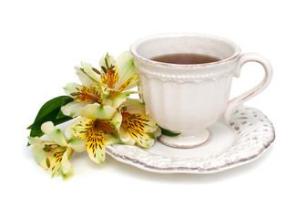cup of tea and flower