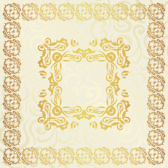 Floral seamless background with a frame in retro style