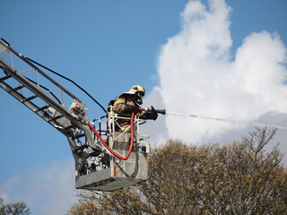 firefighter in action