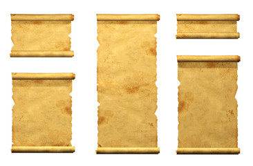 Set of old parchments