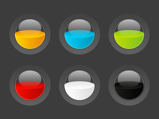 Set of glossy round buttons