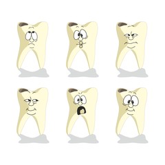 Emotion tooth cartoon set 008