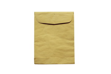 Brown envelope, isolated in white background.