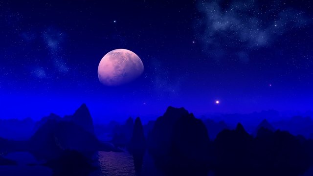 Night on a blue planet