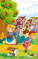 Obraz na płótnie Canvas The farm illustration for kids