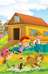 The farm illustration for kids