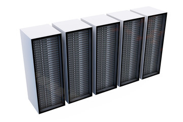 Server Racks - isoliert - 3D Render