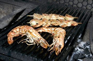 Морепродукты на гриле