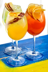 Two glasses with cocktails