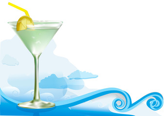 Green alcohol cocktail