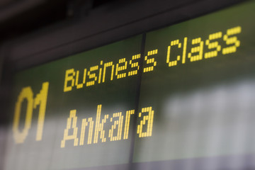 high speed train destination board