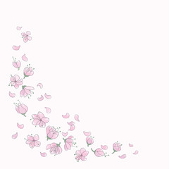 Fallende Blüten und Blütenblätter