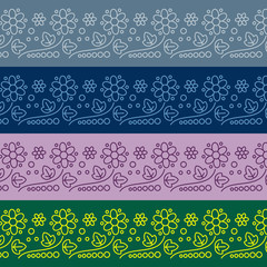 Abstract floral border set