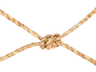 rope with knot, isolated on white