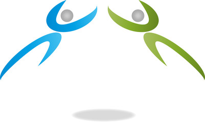 Logo, 3D, Menschen, Physiotherapie, Orthopädie