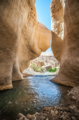 Water flows through the Western Jordan in Wadi Hasa - 52026438