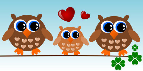 A little owl family