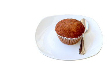 banana cake on white background