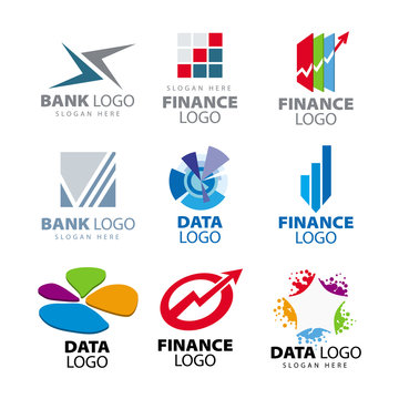 collection of vector logos for banks and finance companies