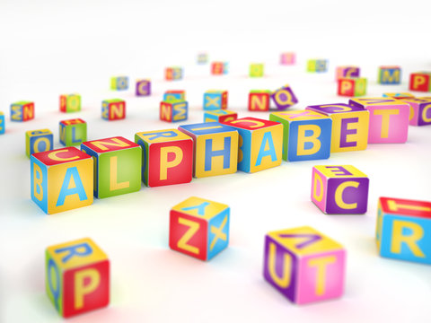Alphabet spelled by abc cubes
