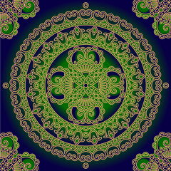 decorative ornament green and blue