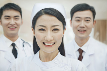 Portrait of Healthcare workers in China, Two Doctors and Nurse