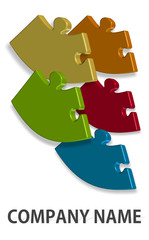 Puzzle  logo business illustration idea