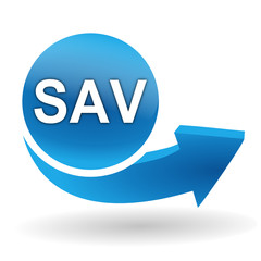 sav sur bouton web bleu
