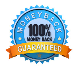 Guaranteed Label with Gold Badge Sign