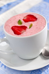 Strawberry smoothie with yogurt