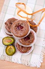 Chocolate, plum cakes