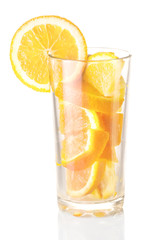 glass with orange