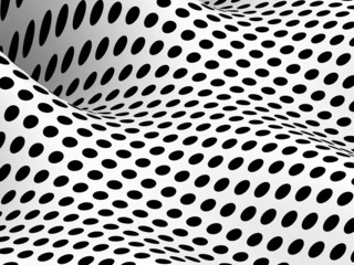 3d Geometric dots ripple - A - obrazy, fototapety, plakaty