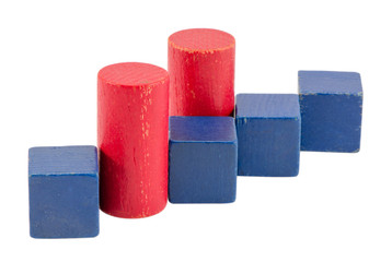 colorful wooden toy log chart 3d graphic concept