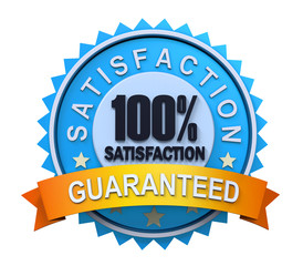 Guaranteed Label with Gold Badge Sign