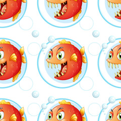 A seamless wallpaper design with fish